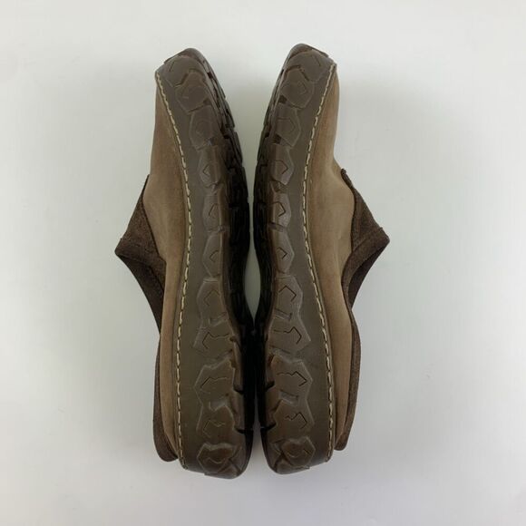 LL Bean Brown Leather Mule Slip On Round Toe Vintage Lug Sole Clog Womens 9 M - Picture 9 of 10